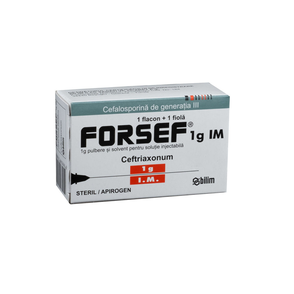 Forsef 1g pulb.+sol.inj.i./m.