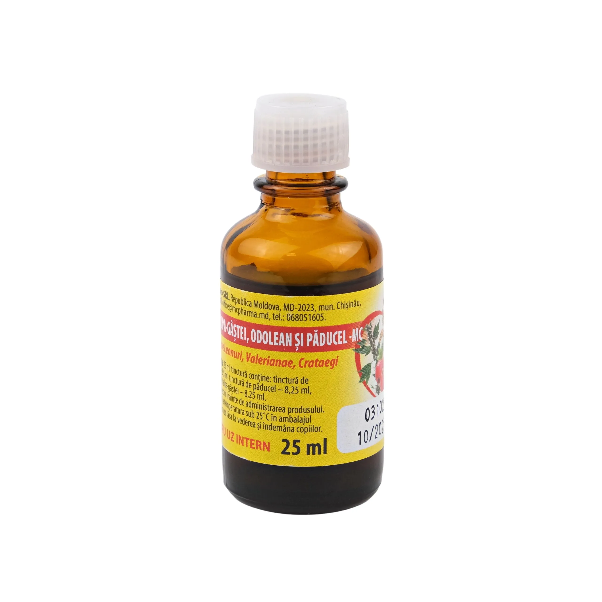 Valeriana-MC tinctură (Talpa-Gâștei, Odolean și Păducel) picături orale 25ml