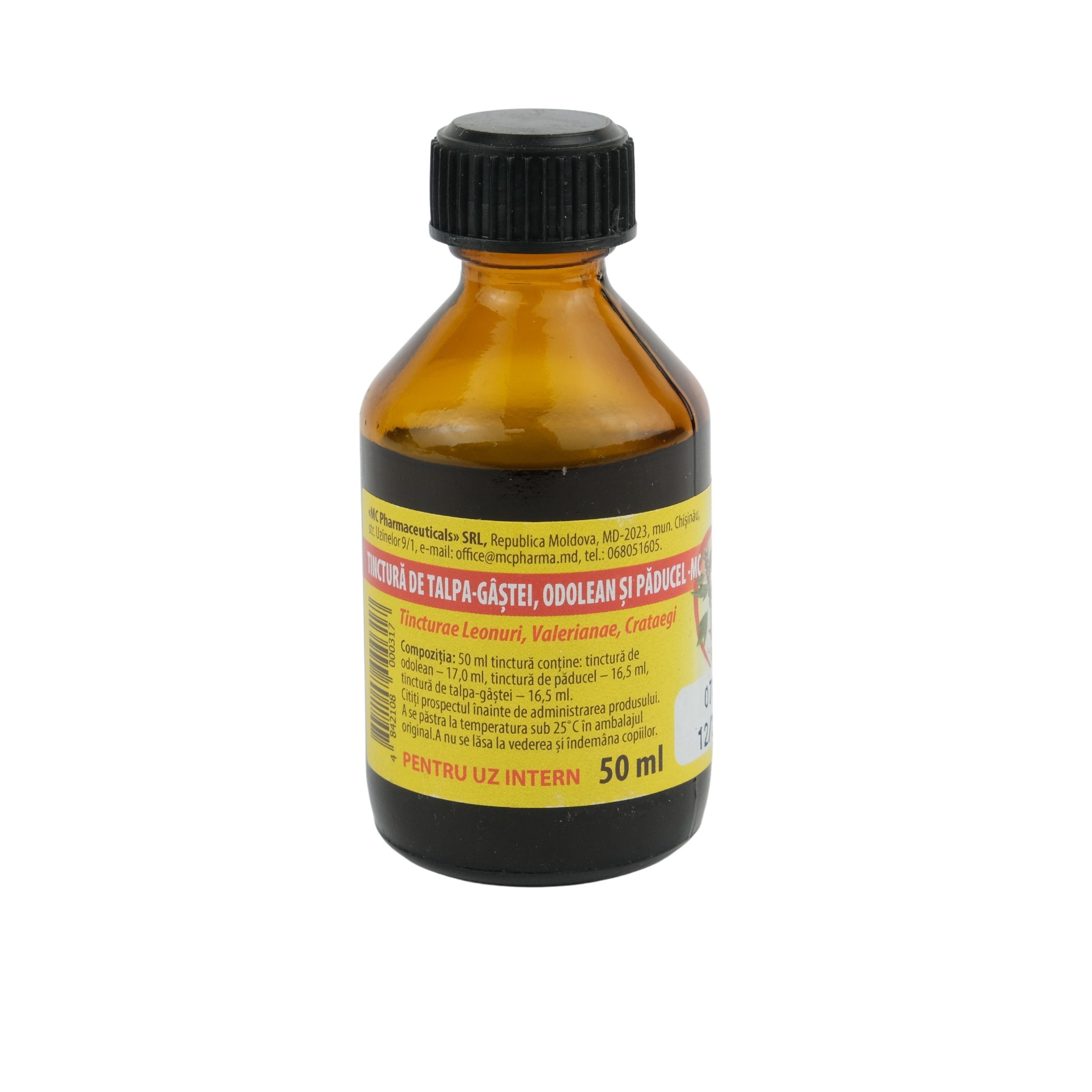 Valeriana-MC tinctură (Talpa-Gâștei, Odolean și Păducel) picături orale 50ml