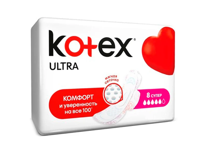 Прокладки Kotex Ultra Dry&Soft Super N8 (*5)