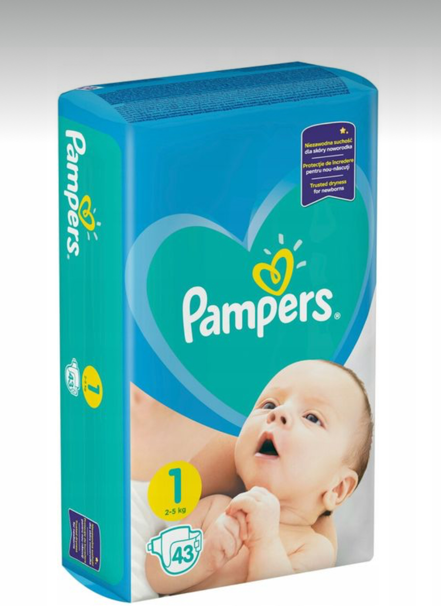 Подгузники Pampers 1 (2-5 кг), 43 шт