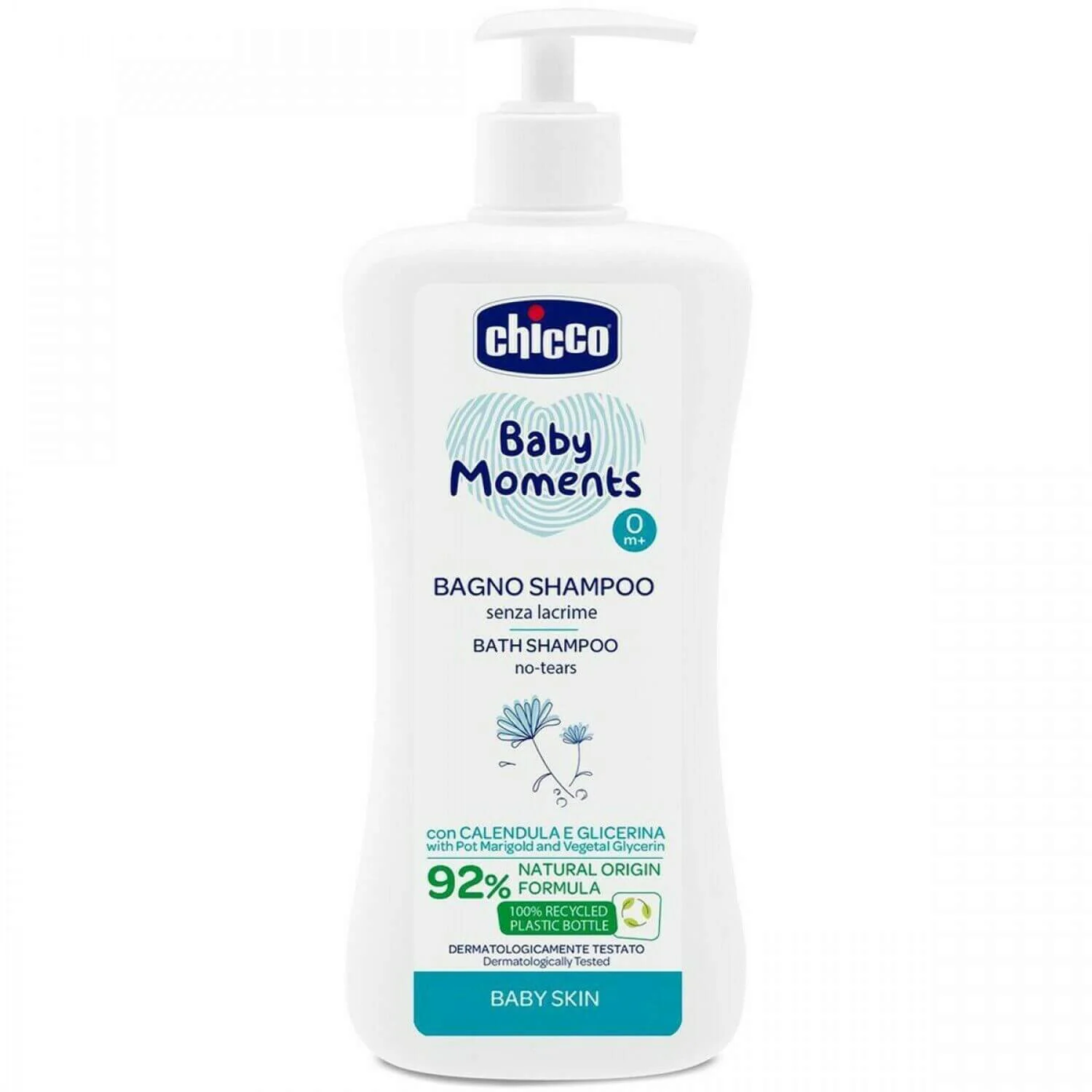 Șampon și gel de duș pentru copii Chicco Baby Moments, 500 ml