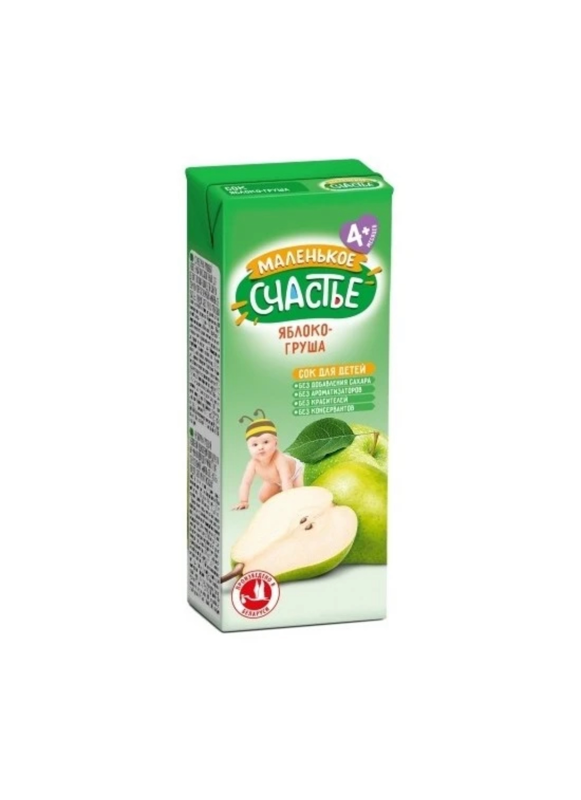 Malenkoe Schastie Suc „Măr-Pară” 200 ml (de la 4 luni)