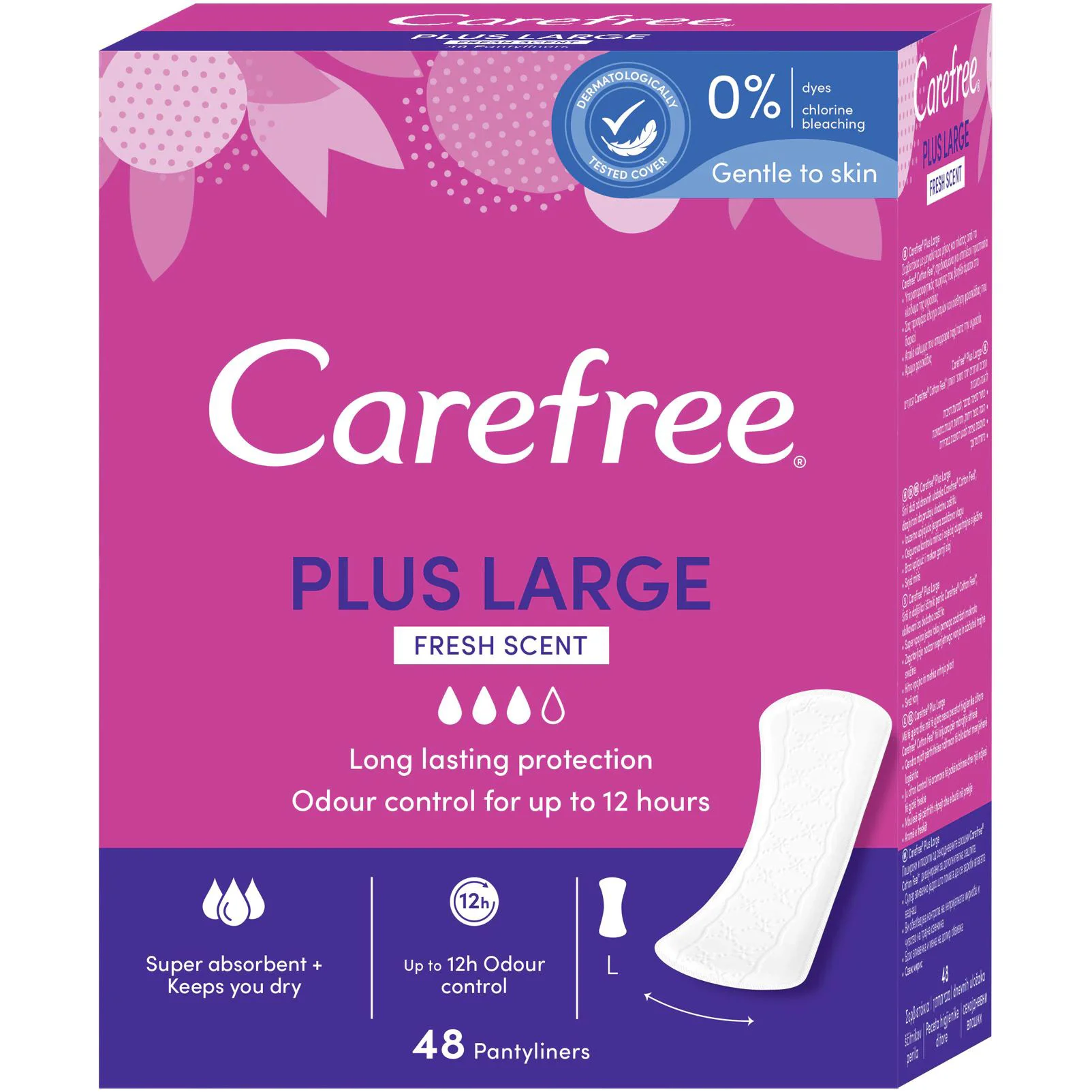 Прокладки ежедневные Carefree  N48 Large Plus Fresh ароматные  (8%)