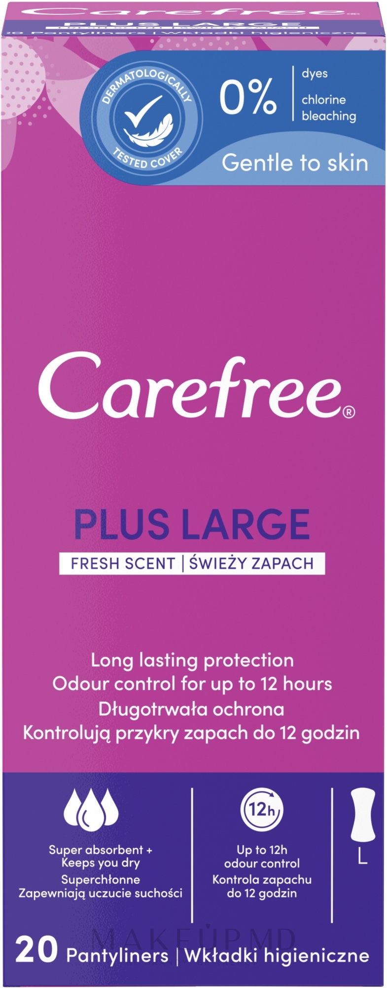 Прокладки ежедневные Carefree  N20 Plus Large Fresh ароматные  ( 8%)