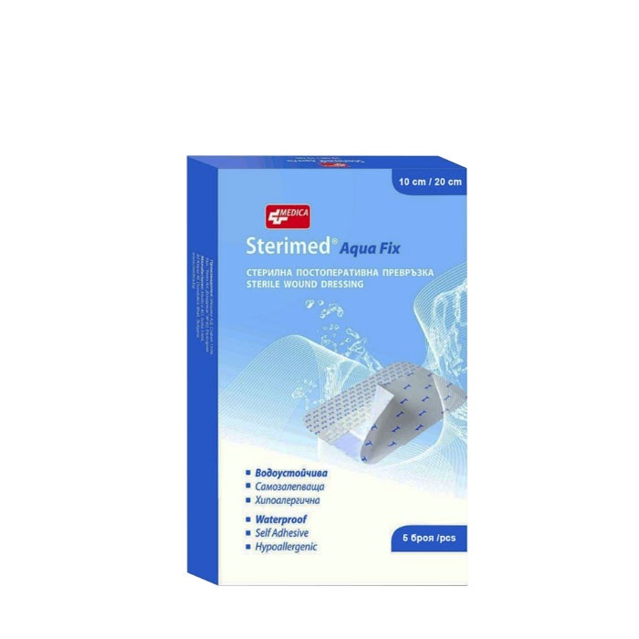 Стерильная послеоперационная повязка Sterimed Aqua Fix (10×20 см) N5 Medica (водостойкая)