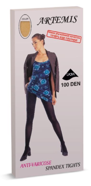 Colanți antivarice, 100 den , negri, Artemis
