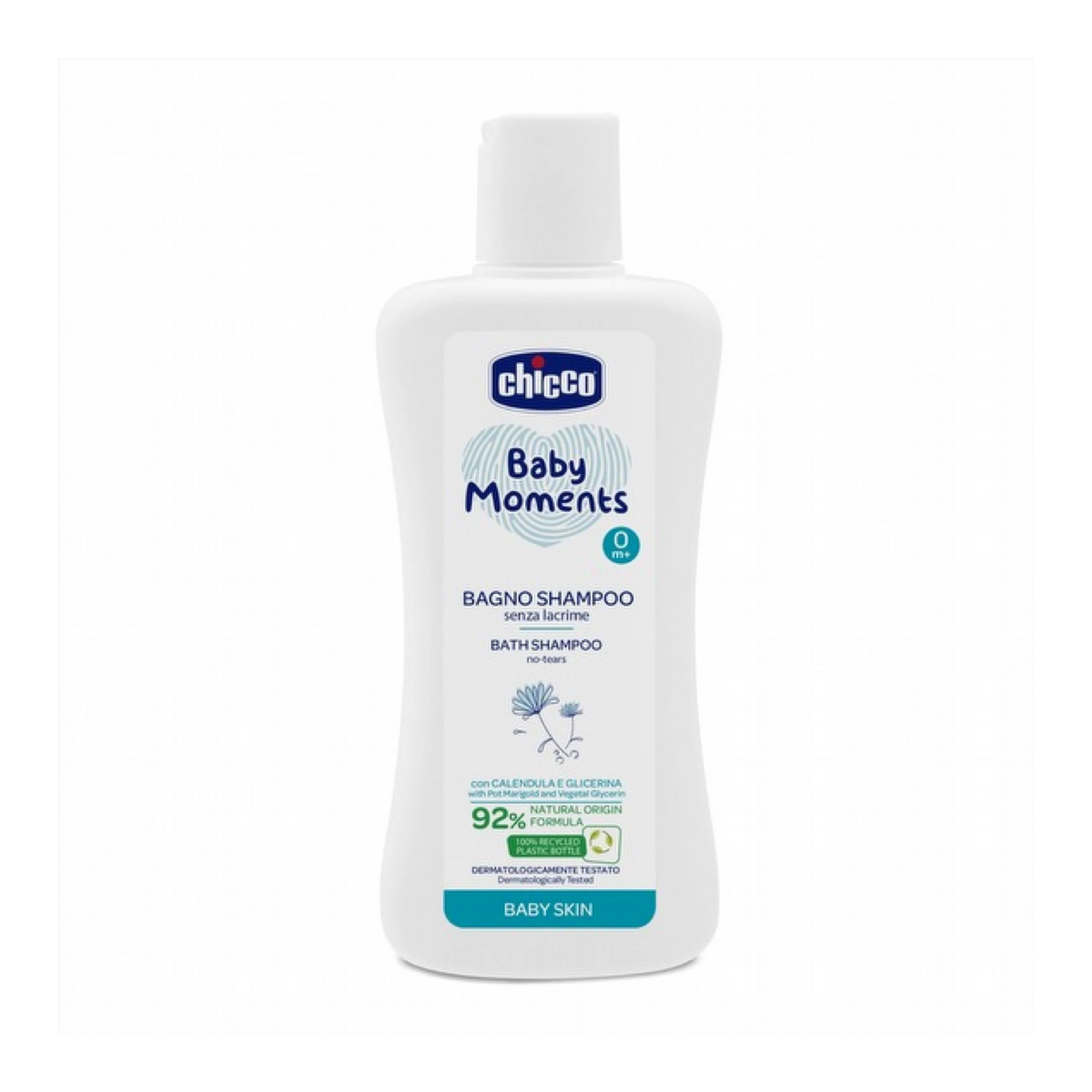 Șampon și gel de duș pentru copii Chicco Baby Moments, 200 ml