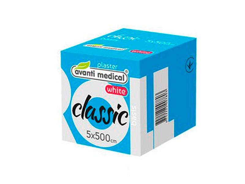 Пластырь 5,0 см x 5,0 м (рулон) Avanti Medical Classic (белый, упаковка картон)