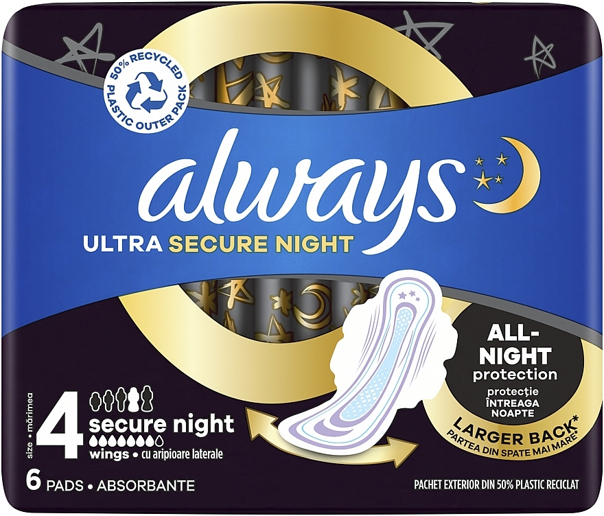 Прокладки ALWAYS Ultra Secure Night  size4  N6 (*7)