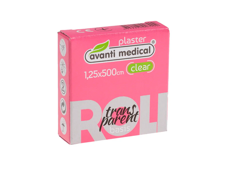 Emplastru 1.25 cm x 5.0 m (rulou) Avanti Medical Transparent (ambalaj cartonat)