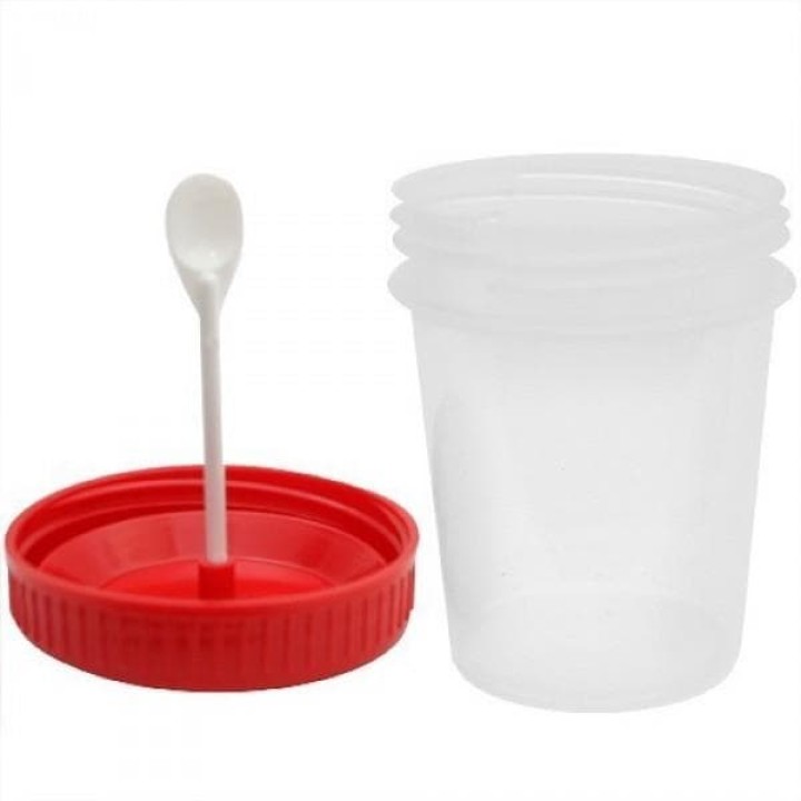 Container nesteril pentru mase fecale cu lopățică și etichetă, 25 ml, China