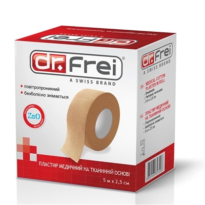 Emplastru textil 2,5 cm x 5,0 m – Dr.Frei