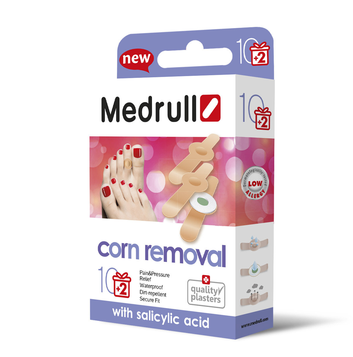 Emplastru Medrull pentru bătături „Corn Removal” N12 (10+2) cu acid salicilic