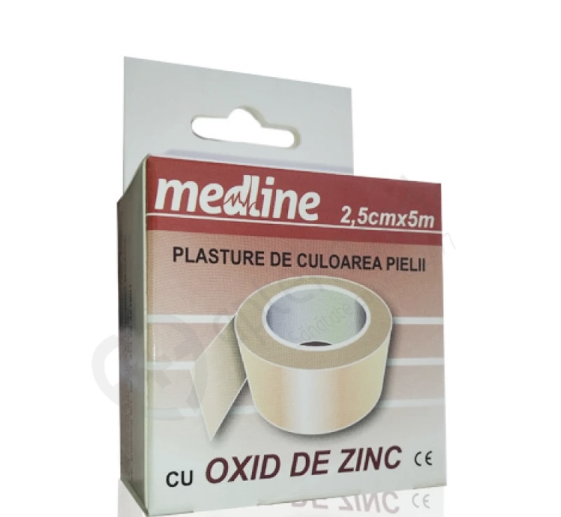 Пластырь Medline в рулоне 2,50 см x 5 м с оксидом цинка (телесного цвета)