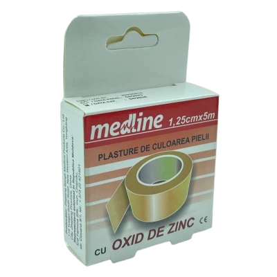Emplastru Medline rulou 1,25 cm x 5 m cu oxid de zinc (culoarea pielii)