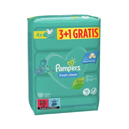 Влажные салфетки Pampers Fresh Clean, 80 шт(3+1 бесплатно)