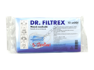 Защитная маска, одноразовая, синяя, N10 Dr.Filtrex