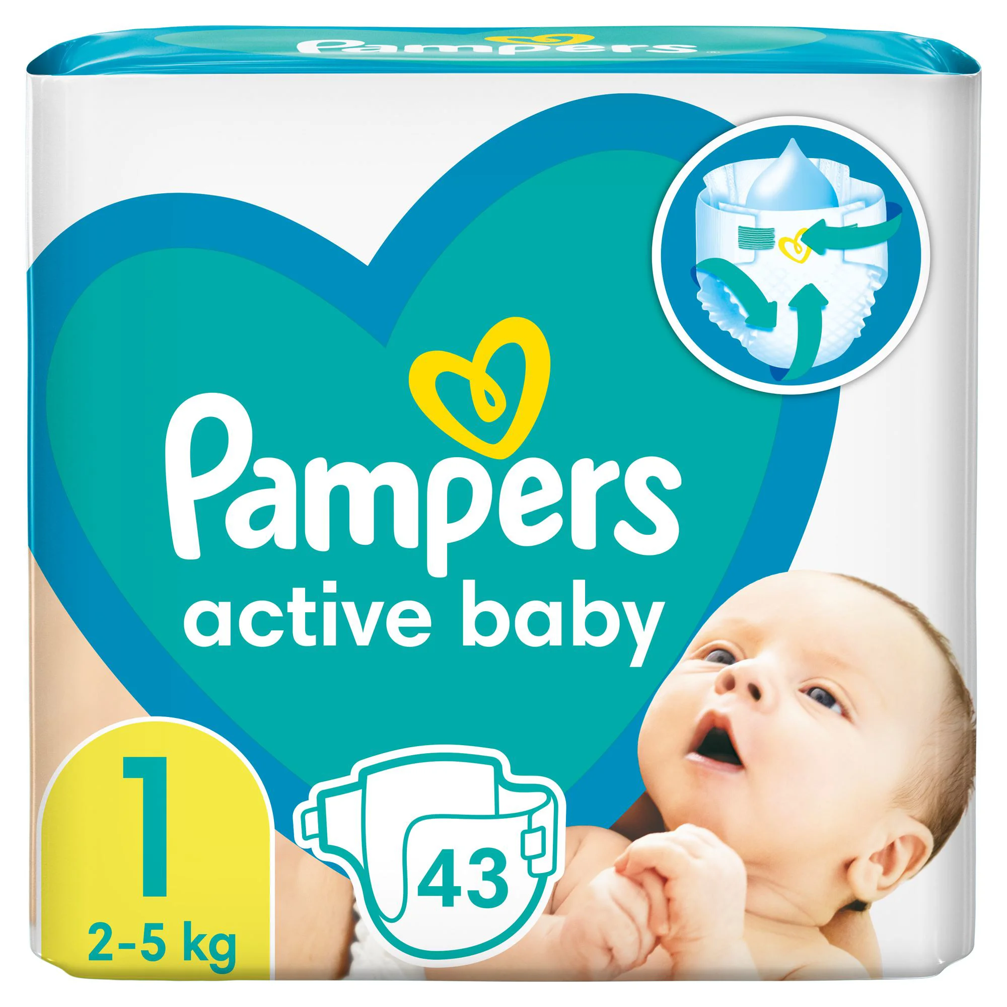 Scutece Pampers Active Baby 1  ( 2-5kg)  N43 