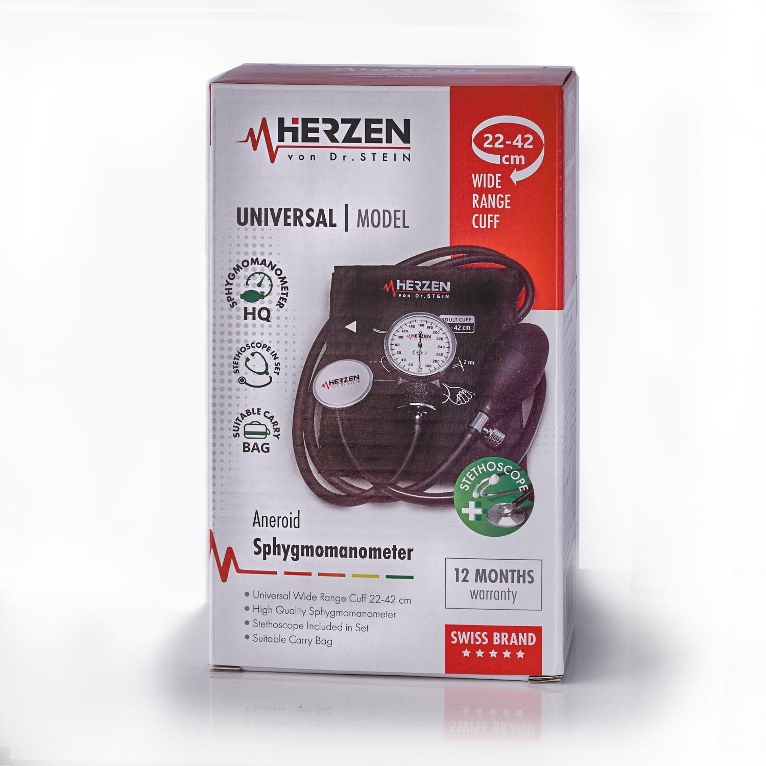 Tonometru mecanic, universal, cu stetoscop,  Herzen Dr. Stein
