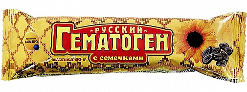 Гематоген, батончик, 40 г с Семечками  Русский 