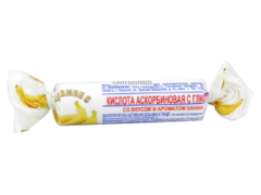 Acid ascorbic cu glucoză, Banană,  comprimate  "Крутка" N10 BioZdraVit