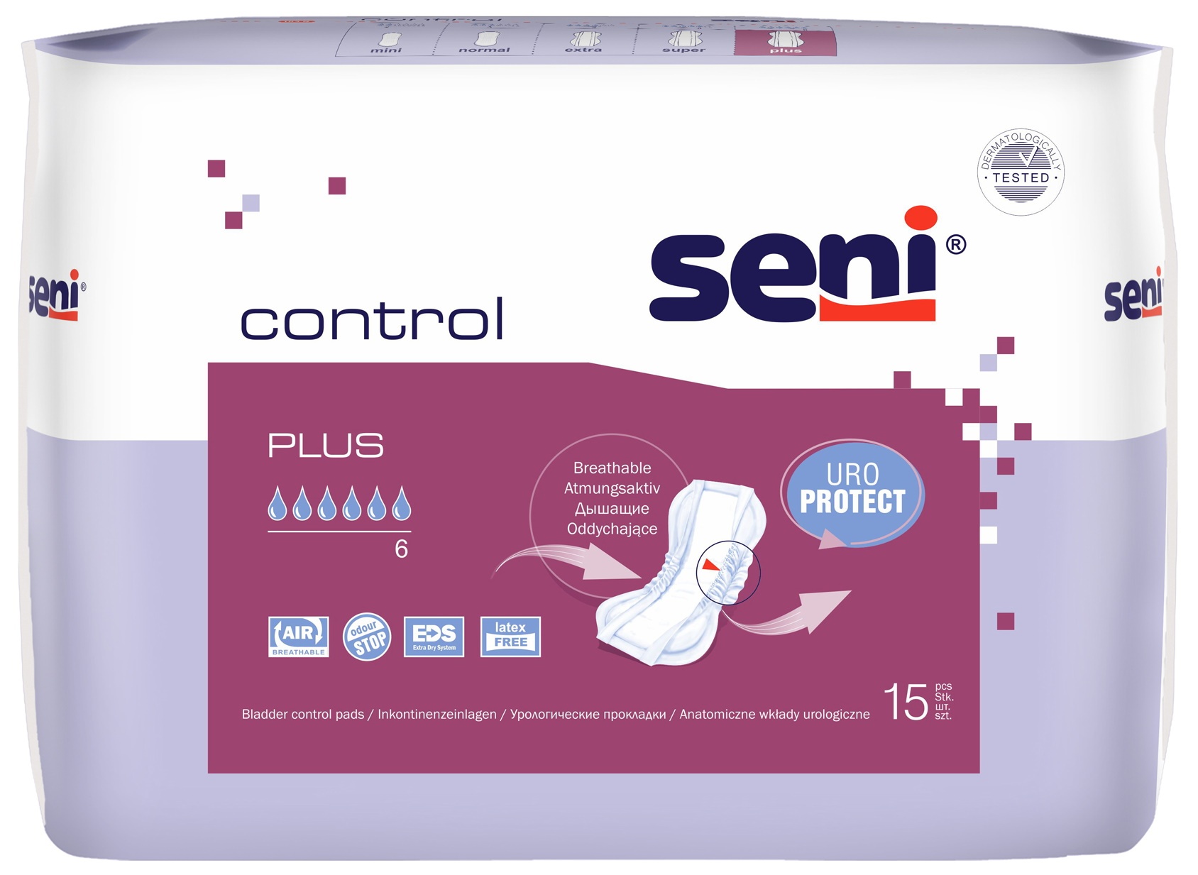 Прокладки урологические SENI Lady URO Protect Control Normal N15