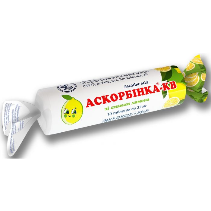 Аскорбиновая Кислота с сахаром  Лимон,  таблетки N10  UV Kiev