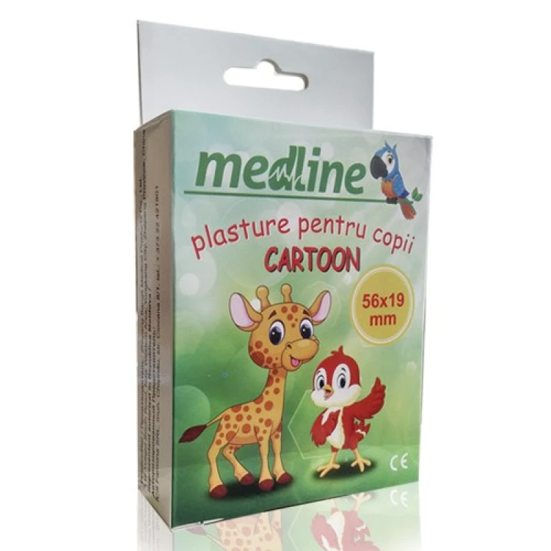Пластырь Medline для детей 56x19 мм N100 с мультяшными животными (Cartoon)