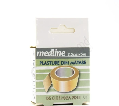 Пластырь Medline рулонный 2,5 см x 5 м из шелка (телесного цвета)