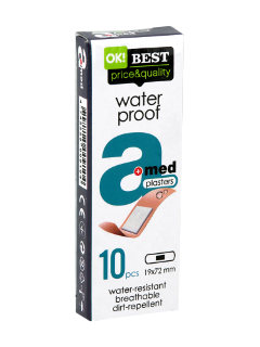 Пластырь a+med WaterProof N10 (19x72 мм, перфорированный, на основе полиэтилена)