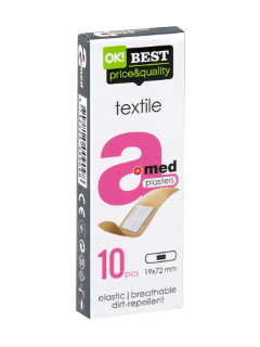 Пластырь a+med Textile N10 (19x72 мм) (эластичный, позволяет коже дышать)