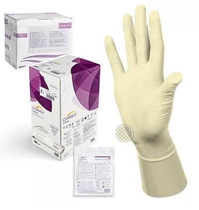 Перчатки стерильные N7.5 SURGITEX LATEX, парные, с пудрой (мин. 50 пар)