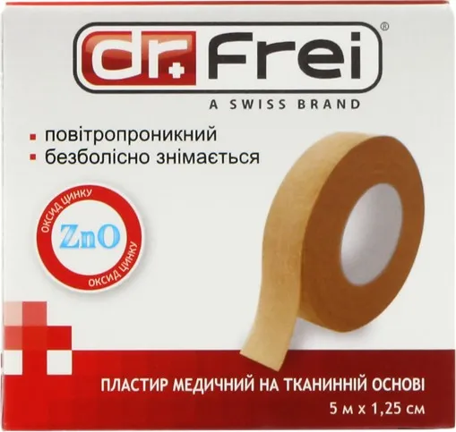 Пластырь Dr.Frei рулонный хлопковый 5 м x 1,25 см