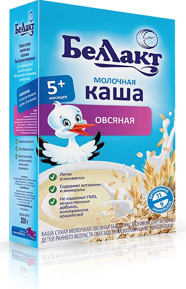 Беллакт “Овсяная молочная каша” 200 г (с 5 месяцев)