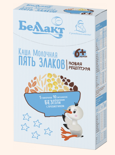 Беллакт “Молочная каша из 5 злаков” 250 г (с 6 месяцев)