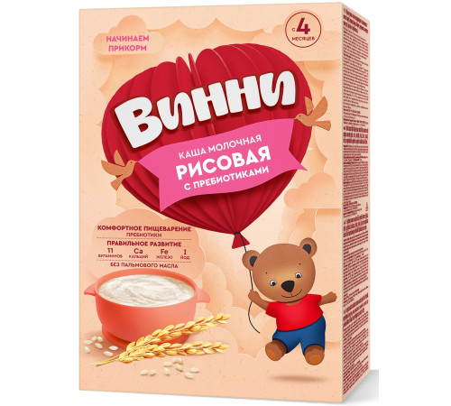 Vinni “Каша молочная рисовая с пребиотиками” 200 г (с 4 месяцев)