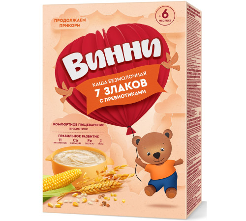 Vinni “Каша безмолочная 7 злаков с пребиотиками” 200 г (с 6 месяцев)