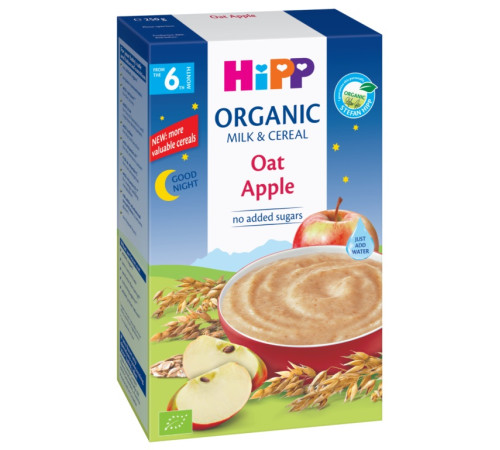 HIPP «Молочный терци Ночка овсяный с яблоком» 250 г (с 6 месяцев) (3331)