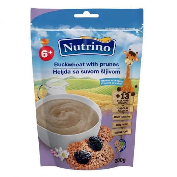 Nutrino “Каша молочная гречневая с черносливом” 200 г (с 6 месяцев)