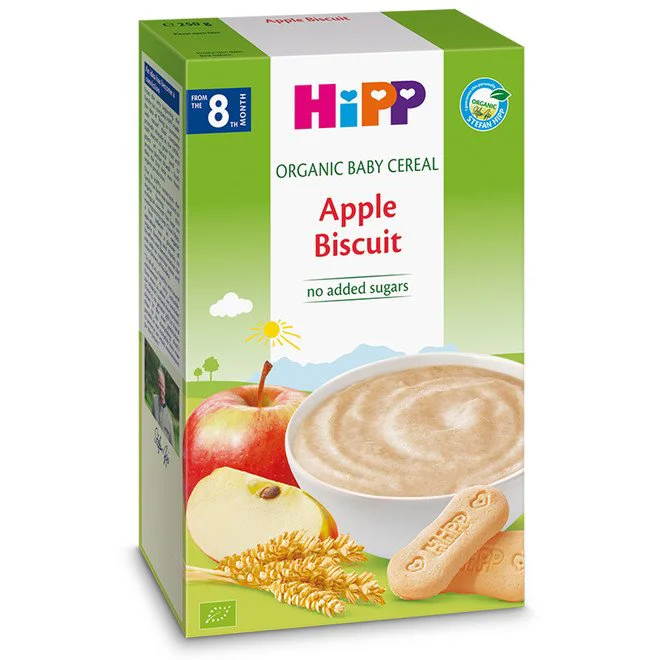 Hipp “Каша безмолочная Органик Яблоко с печеньем” 200 г (с 8 месяцев) (2892)