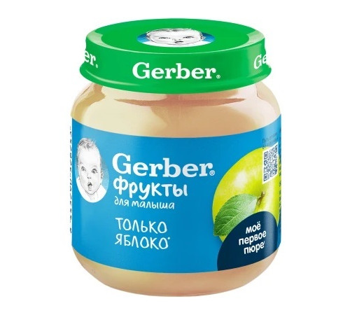 Gerber пюре фруктовое Яблоко 80 г (с 4 месяцев)