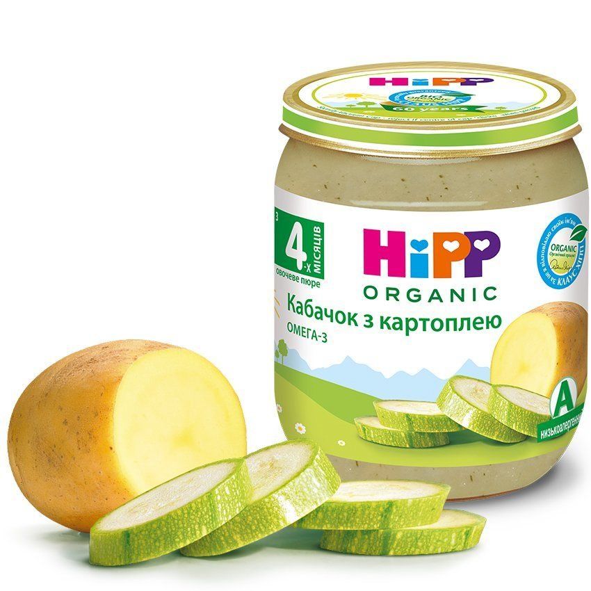 Hipp Пюре из кабачков с картофелем, 125 г (с 4 месяцев) (4022)