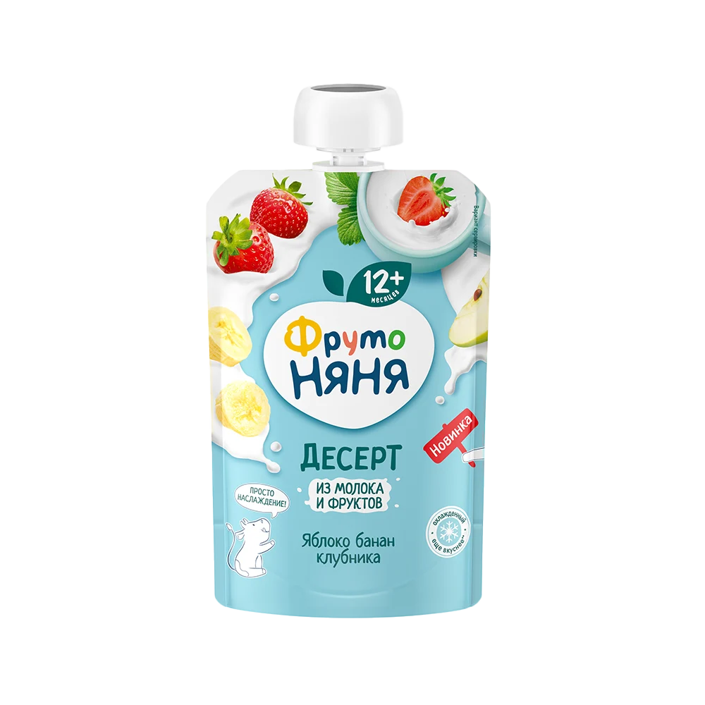 Nestlé Fruto Neanea Десерт из яблок, бананов и клубники 90 г
