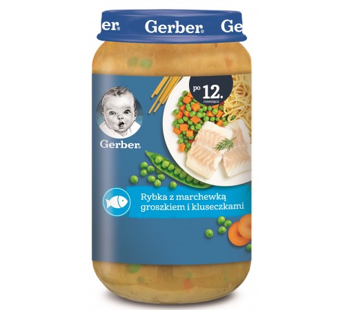 Gerber Junior “Рыба с морковью и горошком” 250 г