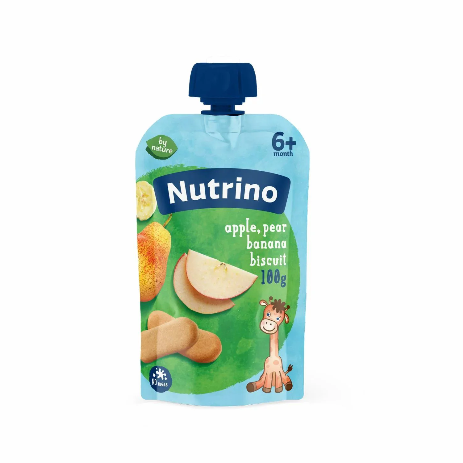 NUTRINO пюре фруктовое “Яблоко, банан и печенье” 125 г (с 6 месяцев)