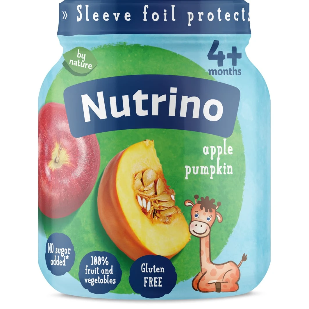 NUTRINO пюре фруктово-овощное “Яблоко, тыква” 125 г (с 4 месяцев)
