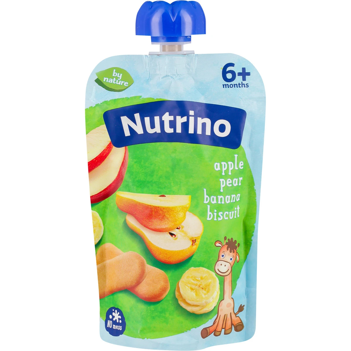 NUTRINO фруктовое пюре 100 г Яблоко, Банан и Печенье (с 6 месяцев)