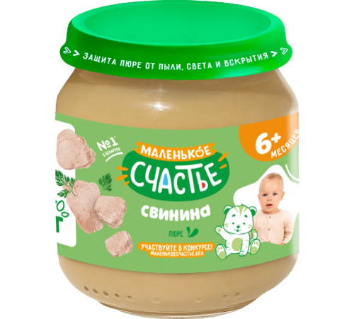 Маленькое счастье пюре “Свинина” 80 г (с 6 месяцев)