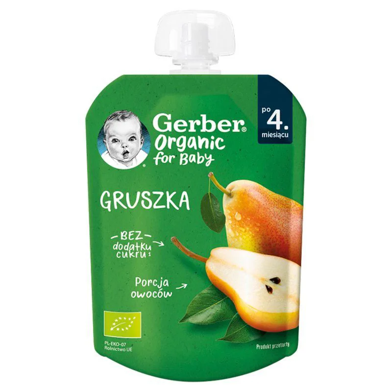 Gerber пюре фруктовое “Груши” Organic 80 г (с 4 месяцев) 